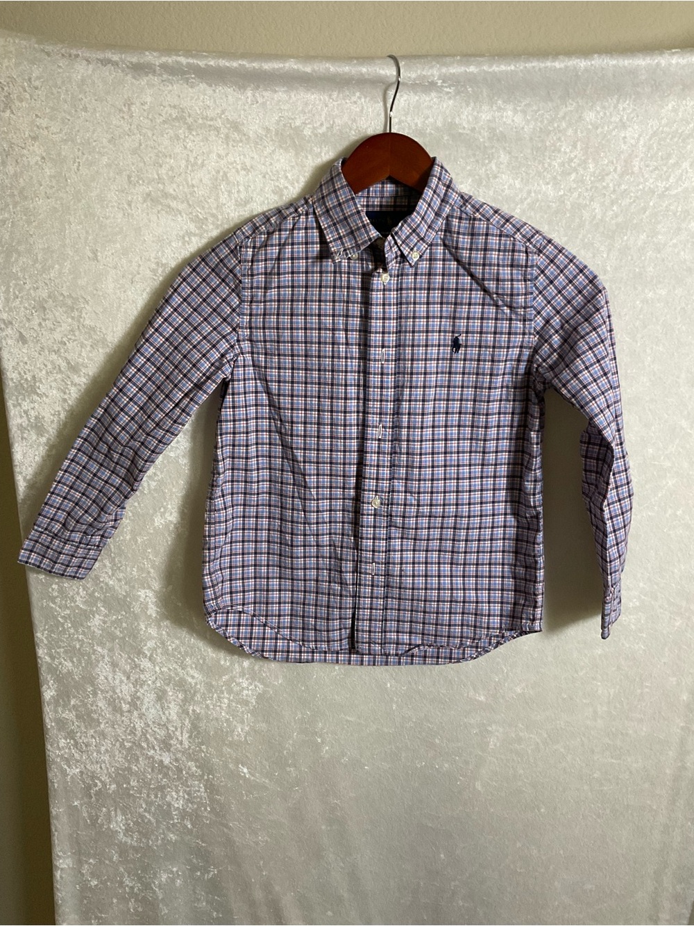 Ralph Lauren Blue and Purple Plaid Button-Down Shirt
